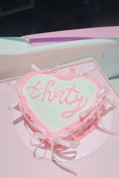Pink Bow Heart Cake