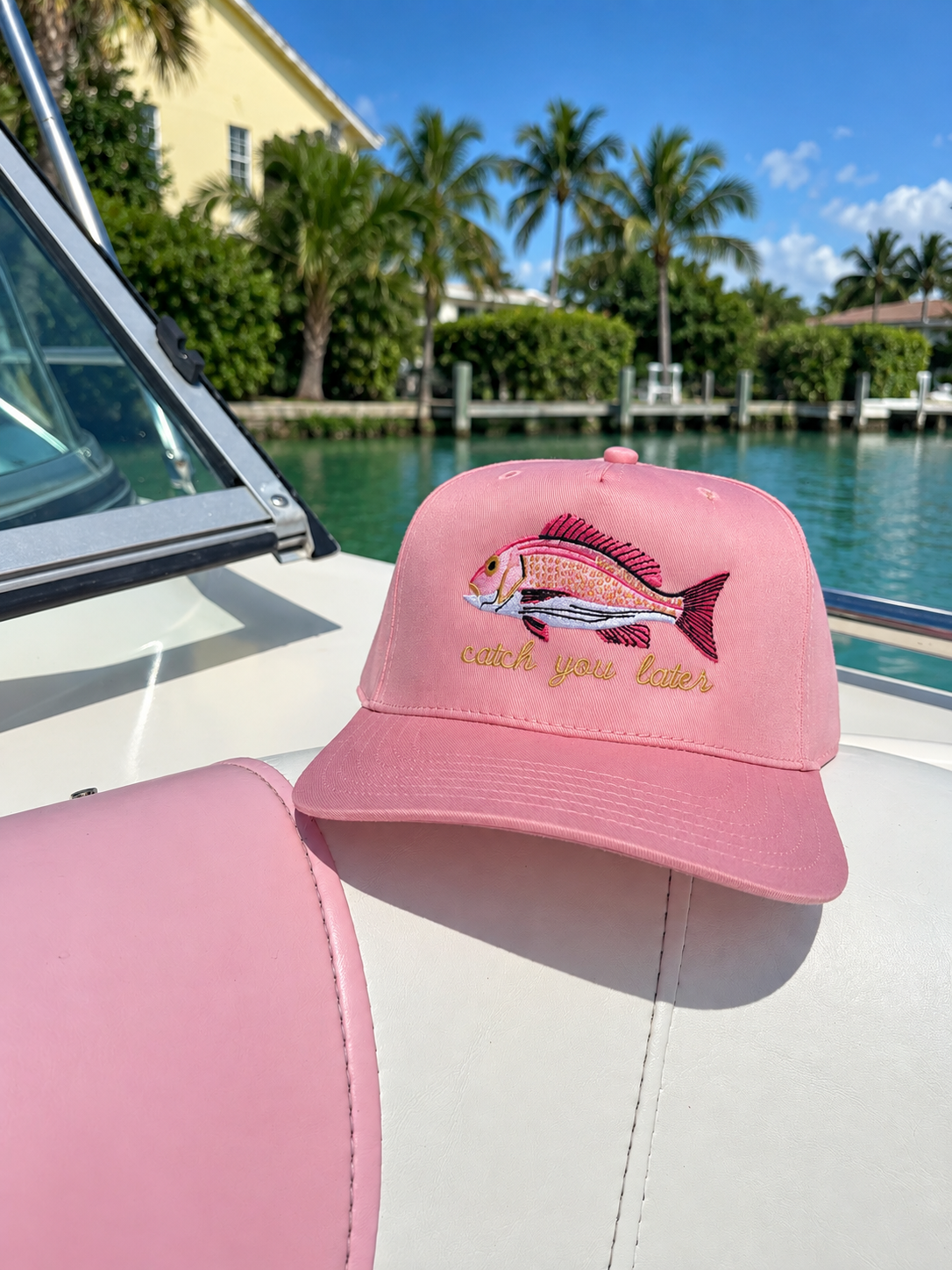 "Catch You Later" - Pink Fish Trucker Hat