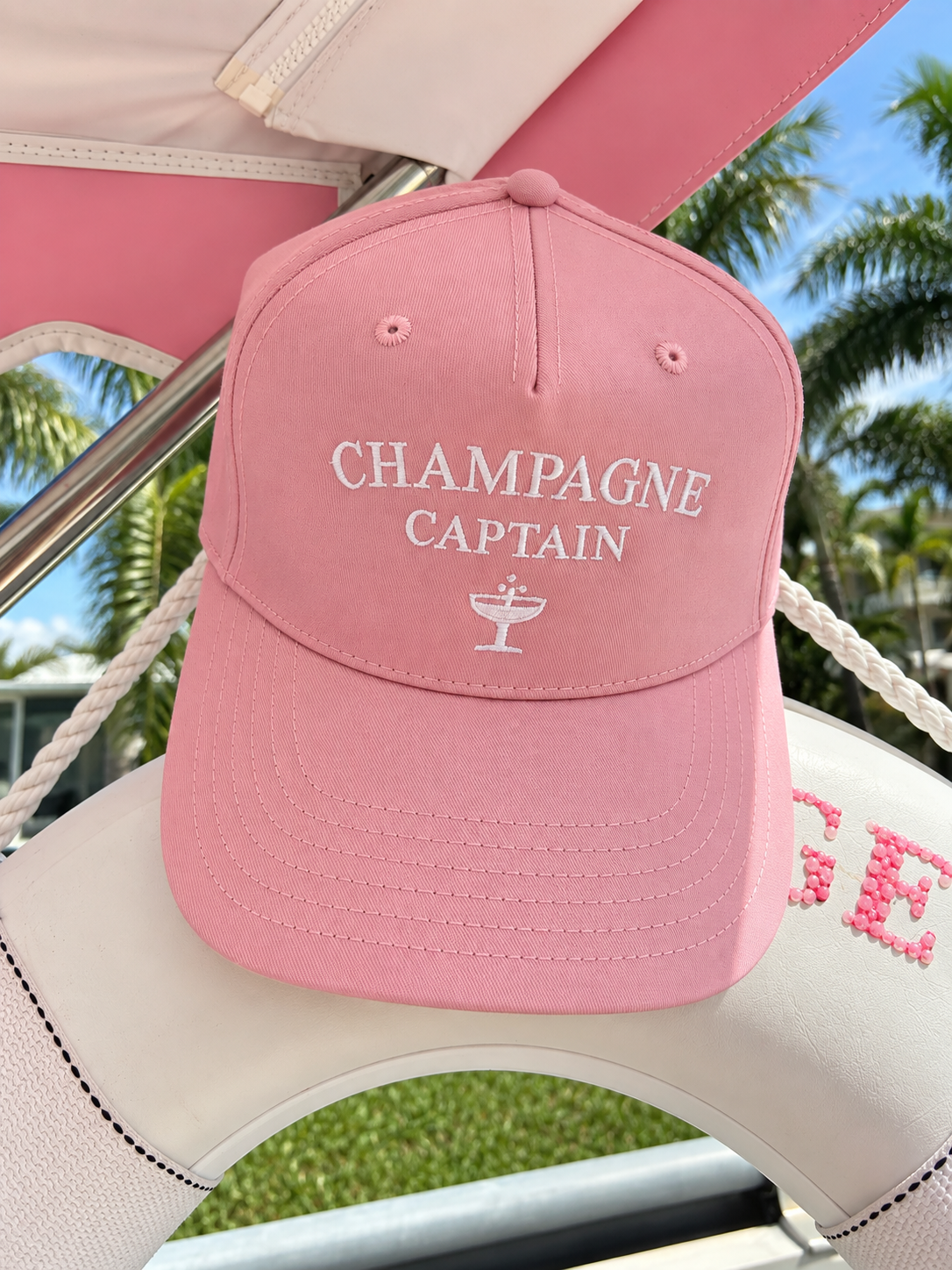 Champagne Captain - Pink Trucker Hat